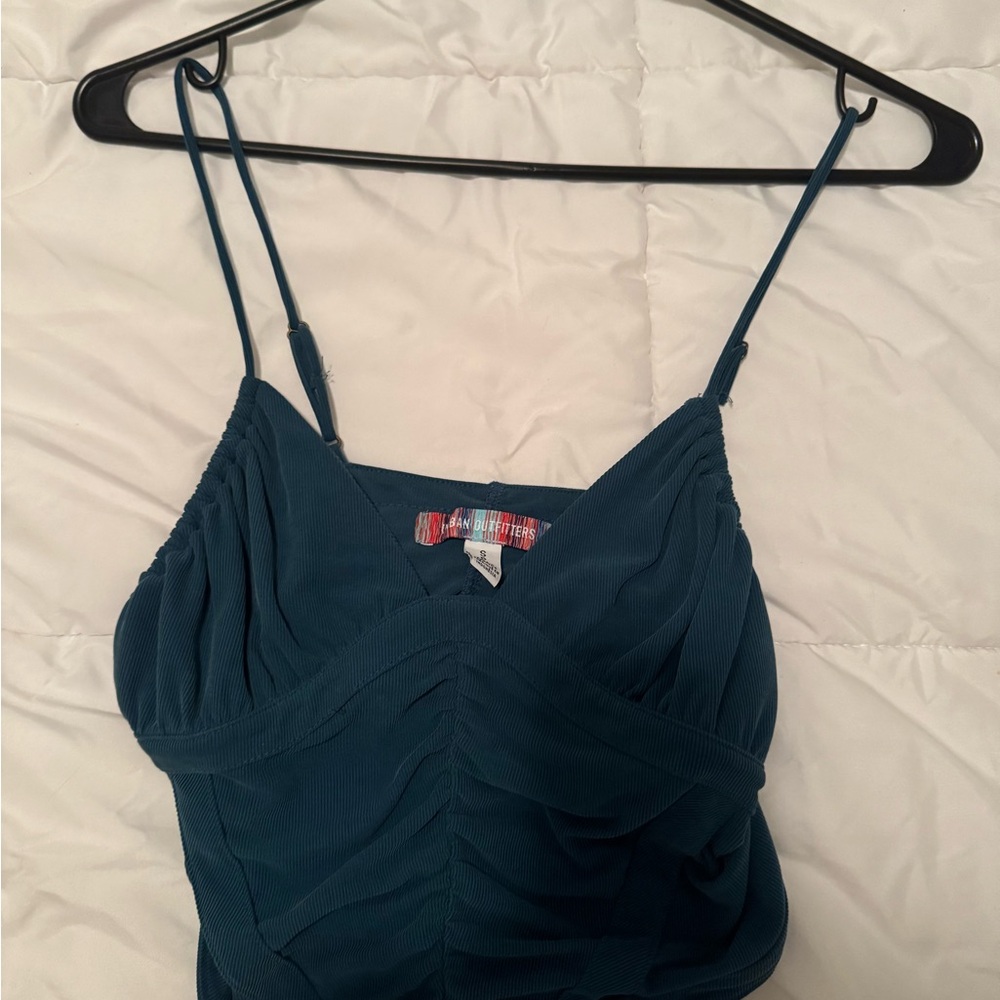 Urban Outfitters Teal Ruched Cami Top